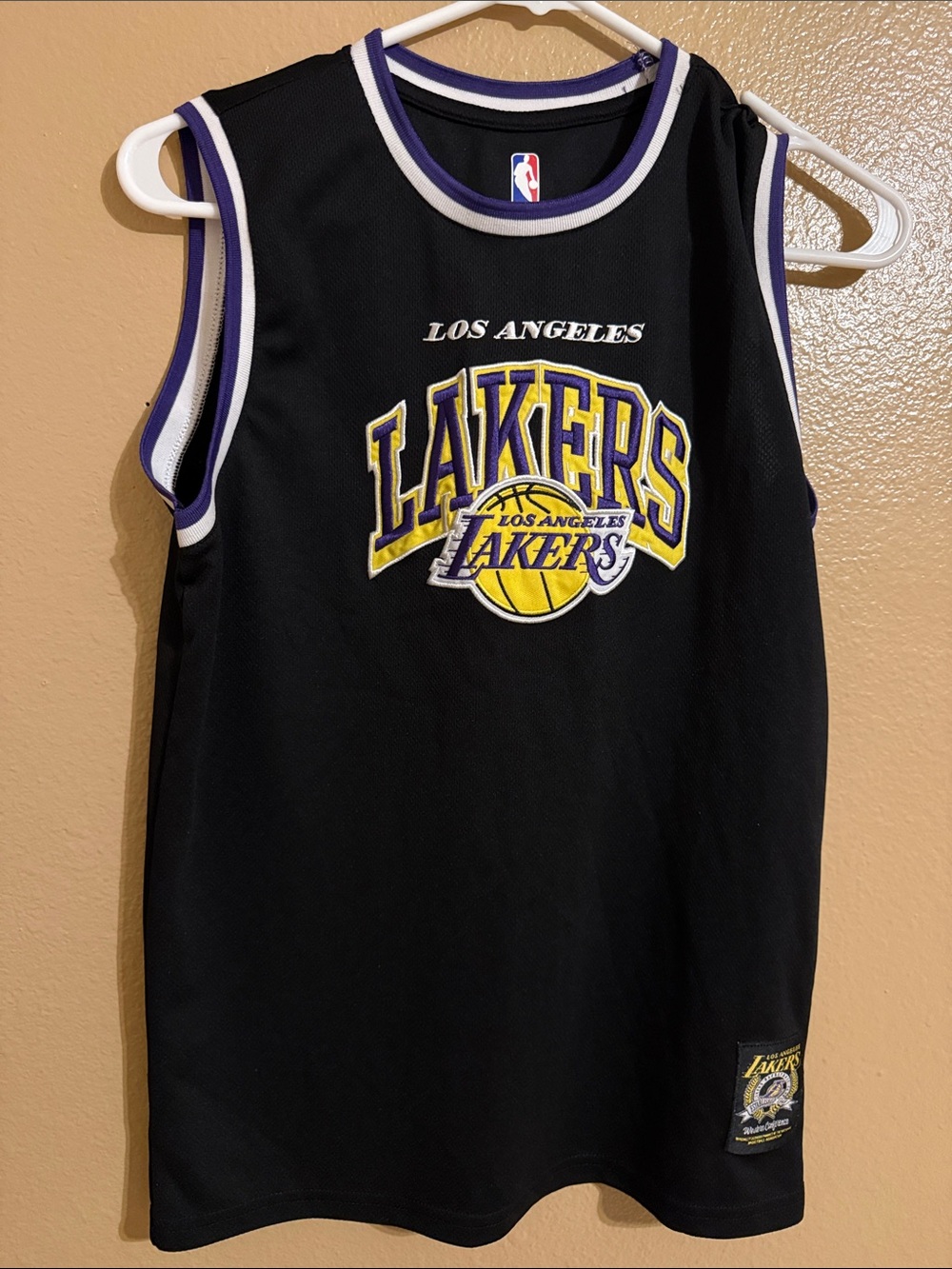 NBA Los Angeles Lakers Black Jersey with Purple and Yellow Accents